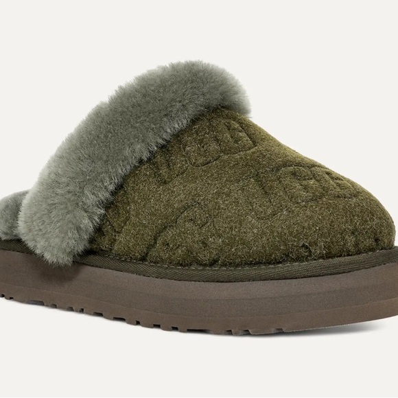 NWOT Ugg Disquette Felted Women Slippers Suede Forest Night - Picture 3 of 7